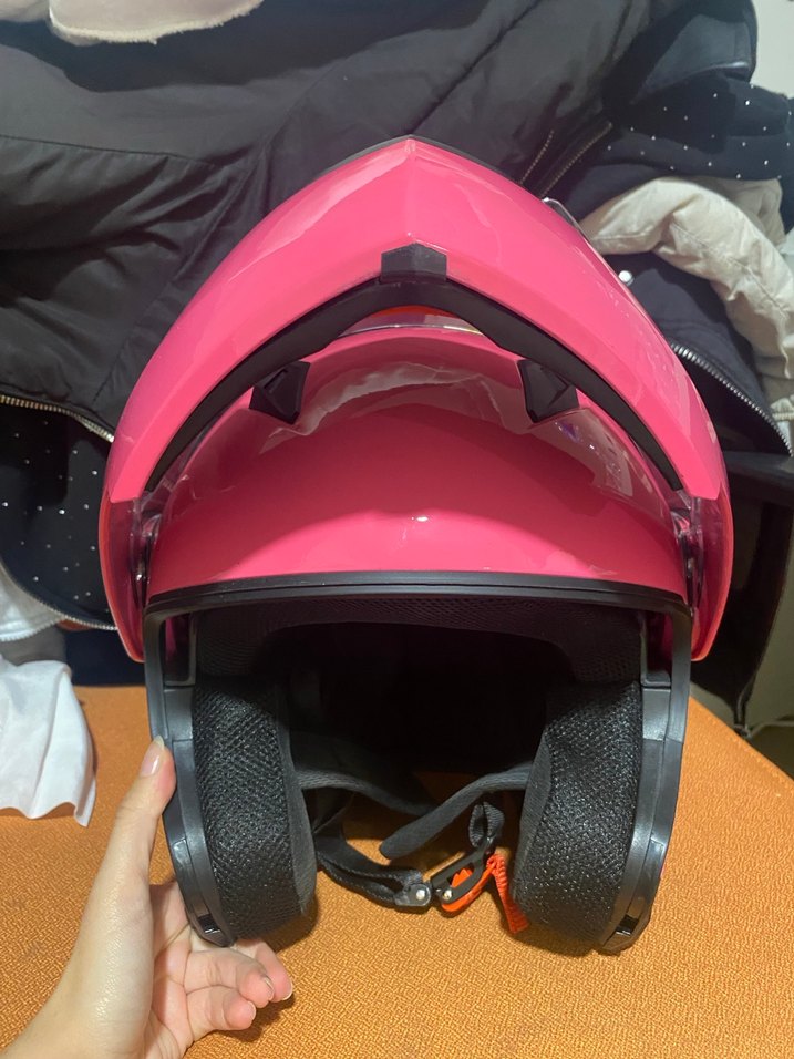 Parlak Pembe Biker Motosiklet Kaskı vizörlü - Görsel 5