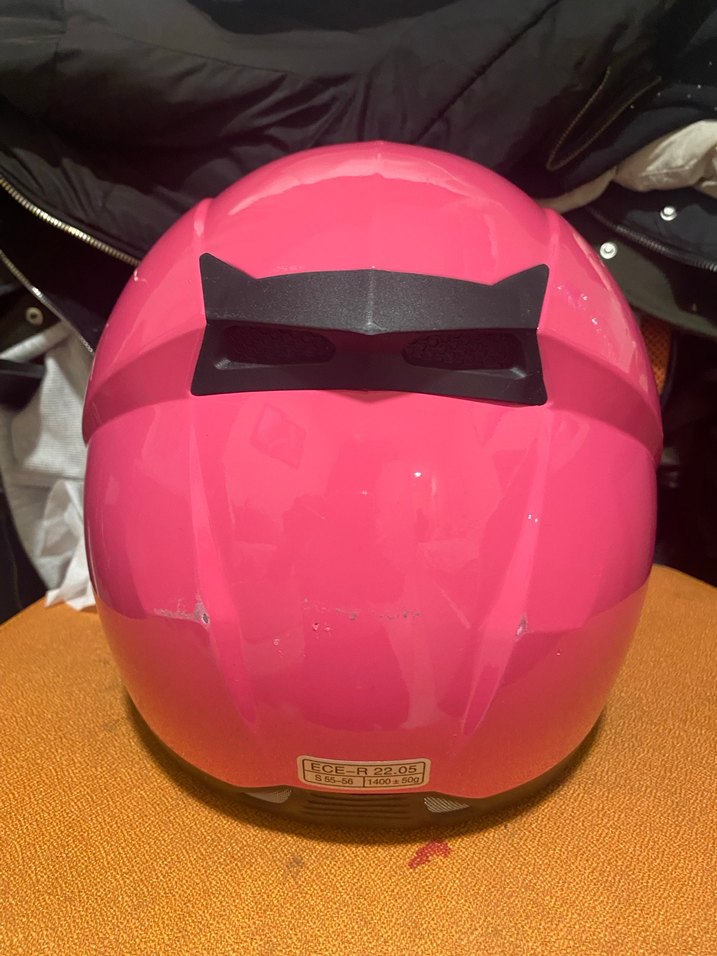 Parlak Pembe Biker Motosiklet Kaskı vizörlü - Görsel 2