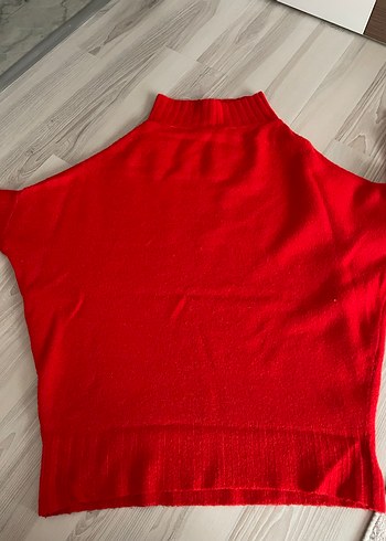 Yarasa kol Kırmızı uzun Kazak - Görsel 2