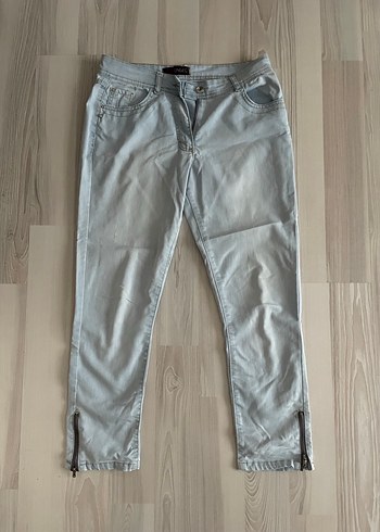 Buz mavisi düşük bel Kadın Denim kot Pantolon mom jean - Görsel 2