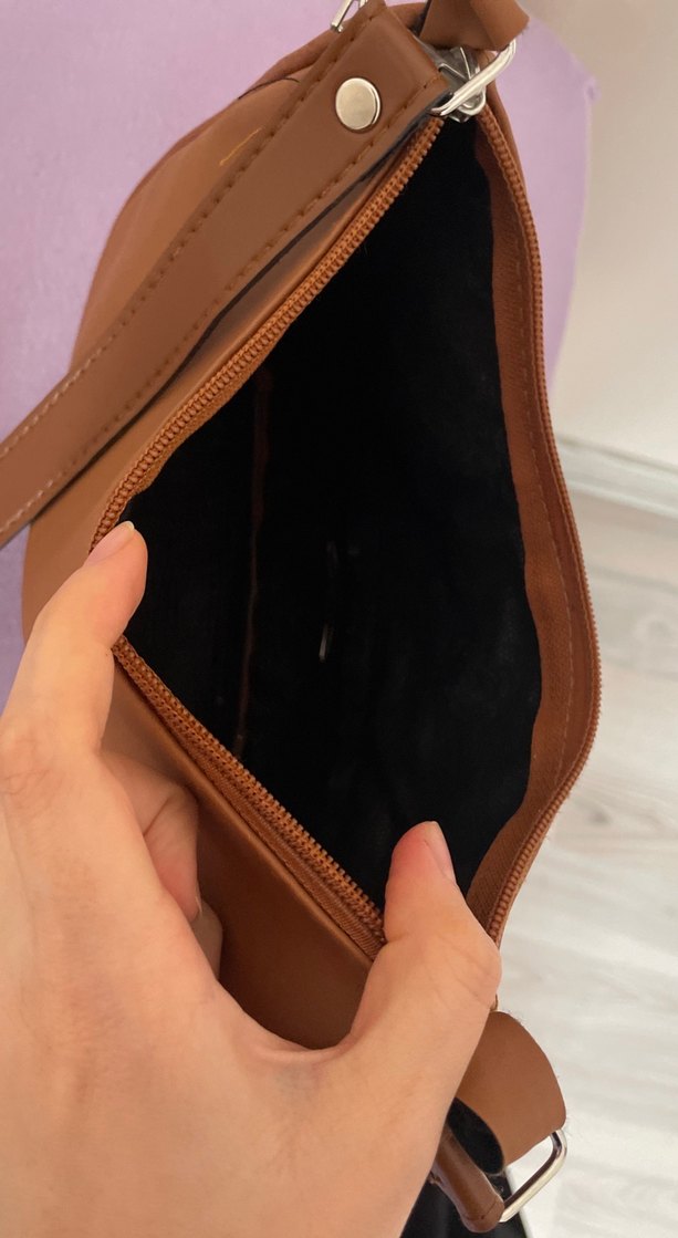 Kahverengi Deri Kadın Omuz Çantası - Görsel 2