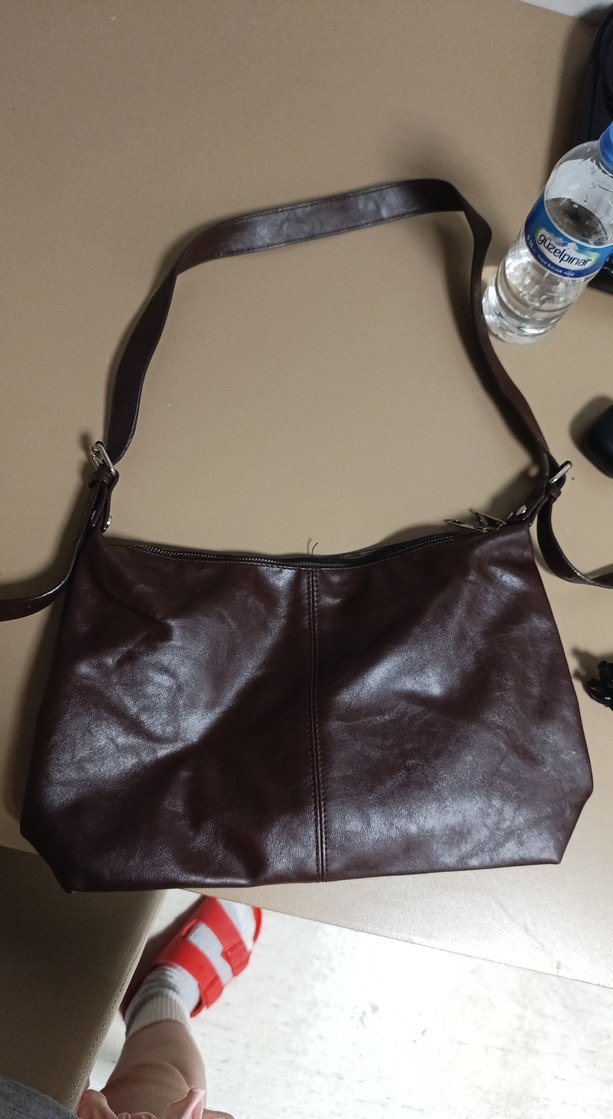 Kahverengi Deri Kadın Omuz Çantası - Görsel 2