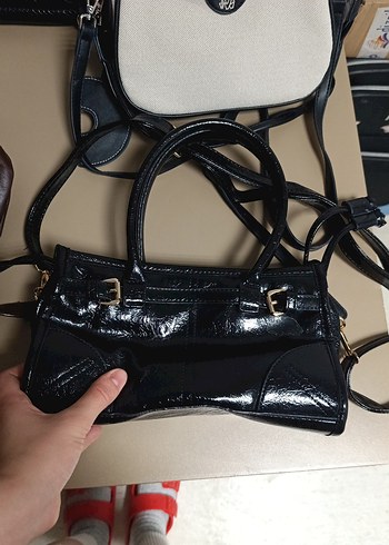 Siyah Deri Kadın El Çantası - Görsel 2