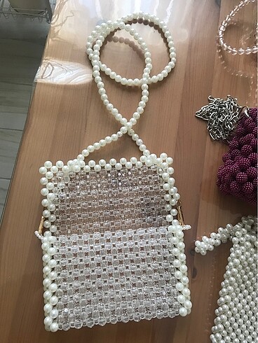 İnci boncuk çanta - Görsel 3