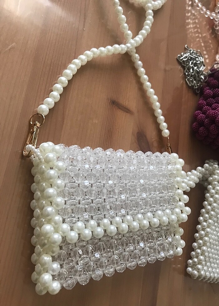 İnci boncuk çanta - Görsel 2