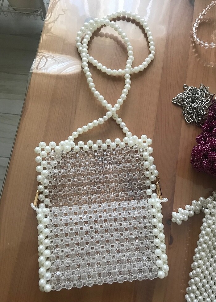 İnci boncuk çanta - Görsel 3