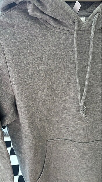 H&M Gri Kapüşonlu Sweatshirt
