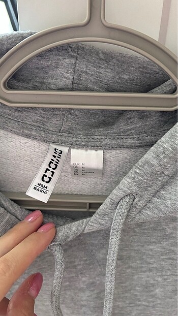m Beden gri Renk Gri Kapüşonlu Sweatshirt