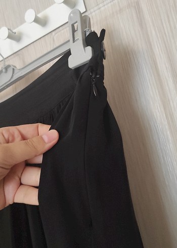42 Beden Özel Dikim Siyah Pilili Kadın Uzun Etek