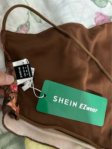 Sheinside shein desenli bağlamalı crop