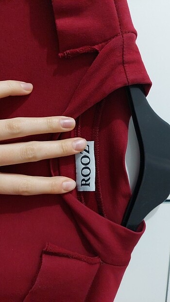 l Beden bordo Renk Kırmızı kolu volanlı sweat tunik