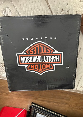 Harley Davidson Siyah Deri Biker Botlar Platform Topuklu