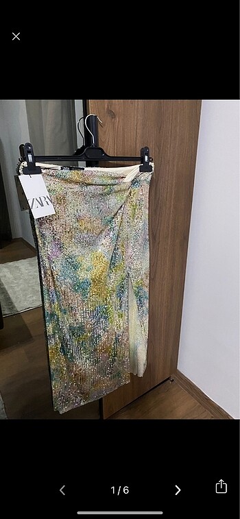 Pullu midi etek