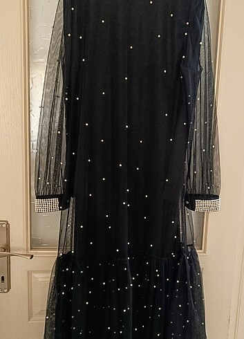 xl Beden İncili abaya takım elbise 