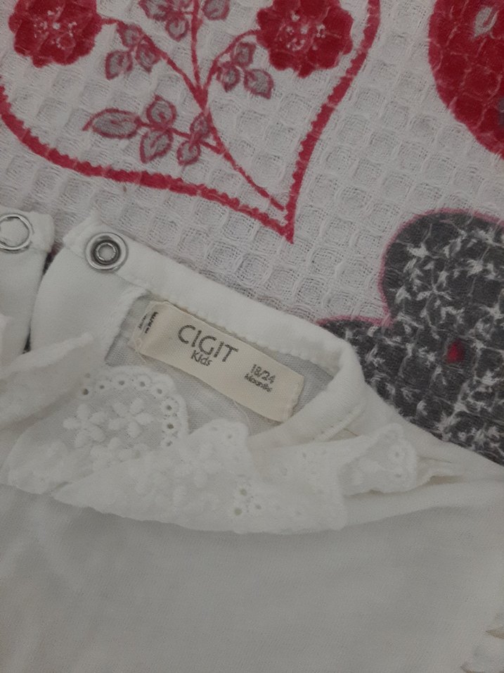 Kız Çocuk Beyaz Fırfırlı Pamuklu Elbise - Görsel 5