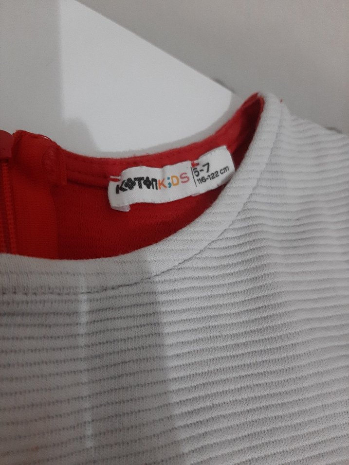 Kısa Kollu Mini Renk Bloklu Elbise - Görsel 2