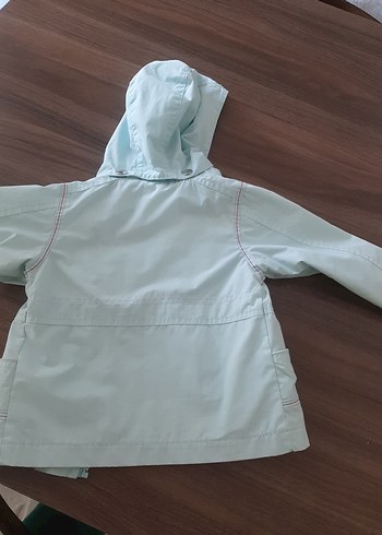 Kapüşonlu Mavi Nakışlı Kız Çocuk Yağmurluk - Görsel 5