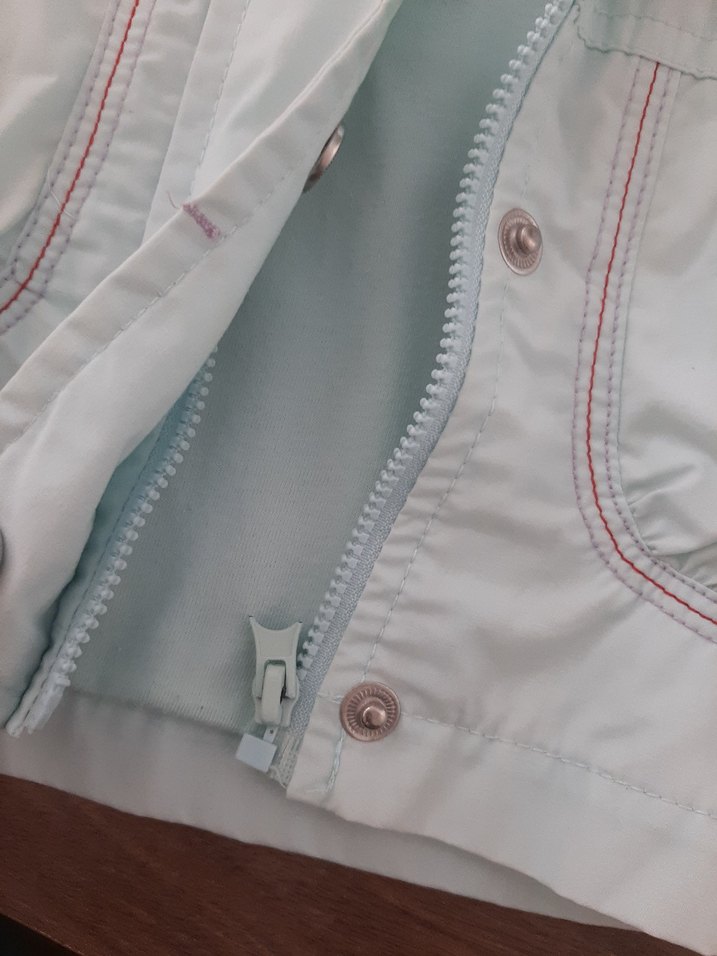 Kapüşonlu Mavi Nakışlı Kız Çocuk Yağmurluk - Görsel 4