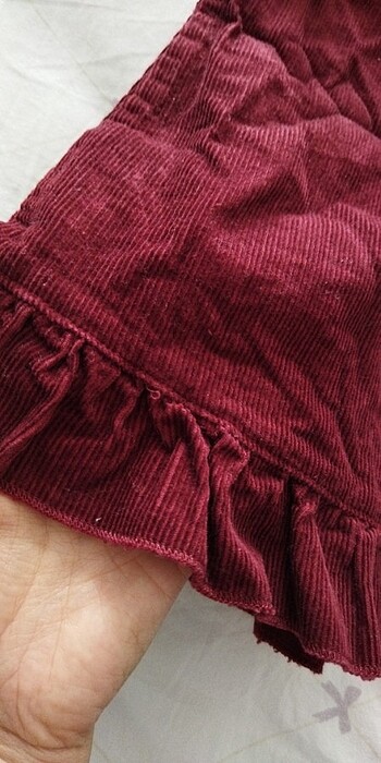 24-36 Ay Beden bordo Renk Kadife elbise