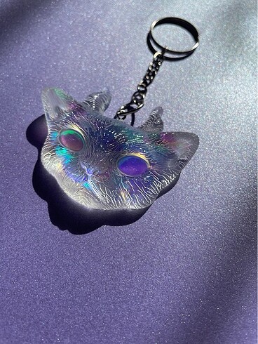 HOLOGRAMLI KEDİ ANAHTARLIK