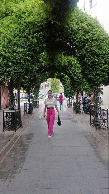 Diğer Pembe kot pantolon