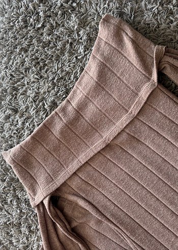 xs Beden Uzun Kollu Bej Pull&Bear elbise