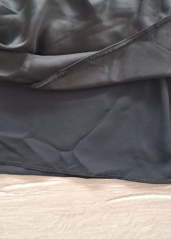 s Beden siyah Renk Kadın Siyah Saten Askılı Bluz astarlıC