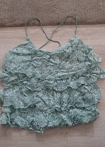 Nakışlı Fırfırlı Bohem Mini Atlet