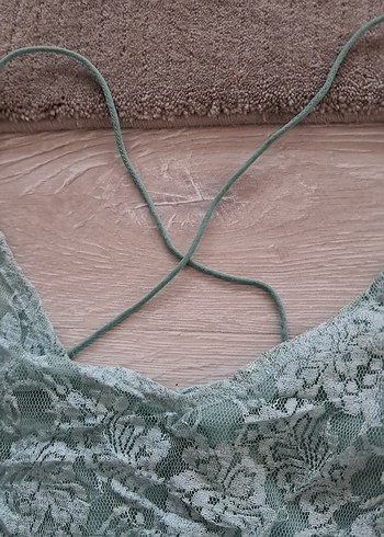 36 Beden Nakışlı Fırfırlı Bohem Mini Atlet