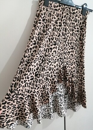Leopar desenli etek 