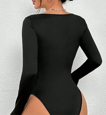 m Beden Siyah kare bodysuit