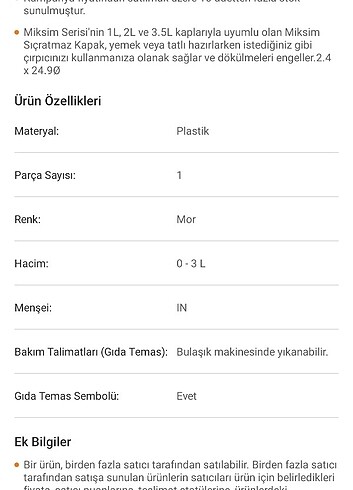Tupperware Tupperware Miksim sıçratmaz kapak