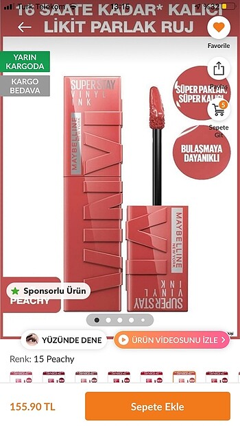 Maybelline likit parlak ruj