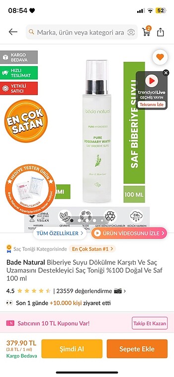 Bade natural biberiye suyu