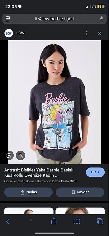 Lcw lisanlı barbie tişört