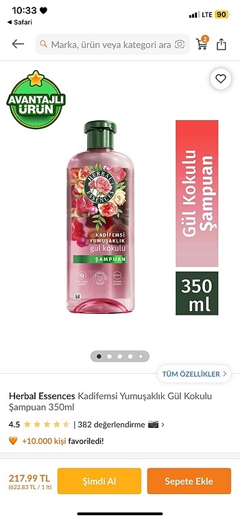 Herbal essences sampuan güllü
