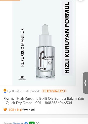 Flormar Hızlı Kurutma Etkili Oje Sonrası Bakım Yağı