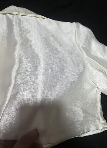 s Beden Kırık beyaz ceket bluz 