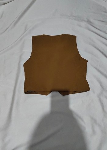 xl Beden camel Renk Düğmeli taba Kolsuz Kadın Yelek