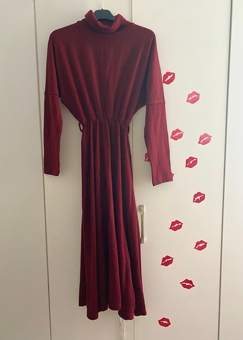 Bordo elbise - Görsel 2