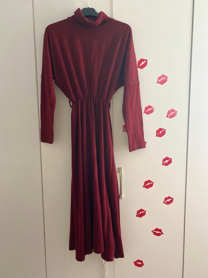 Bordo elbise - Görsel 2