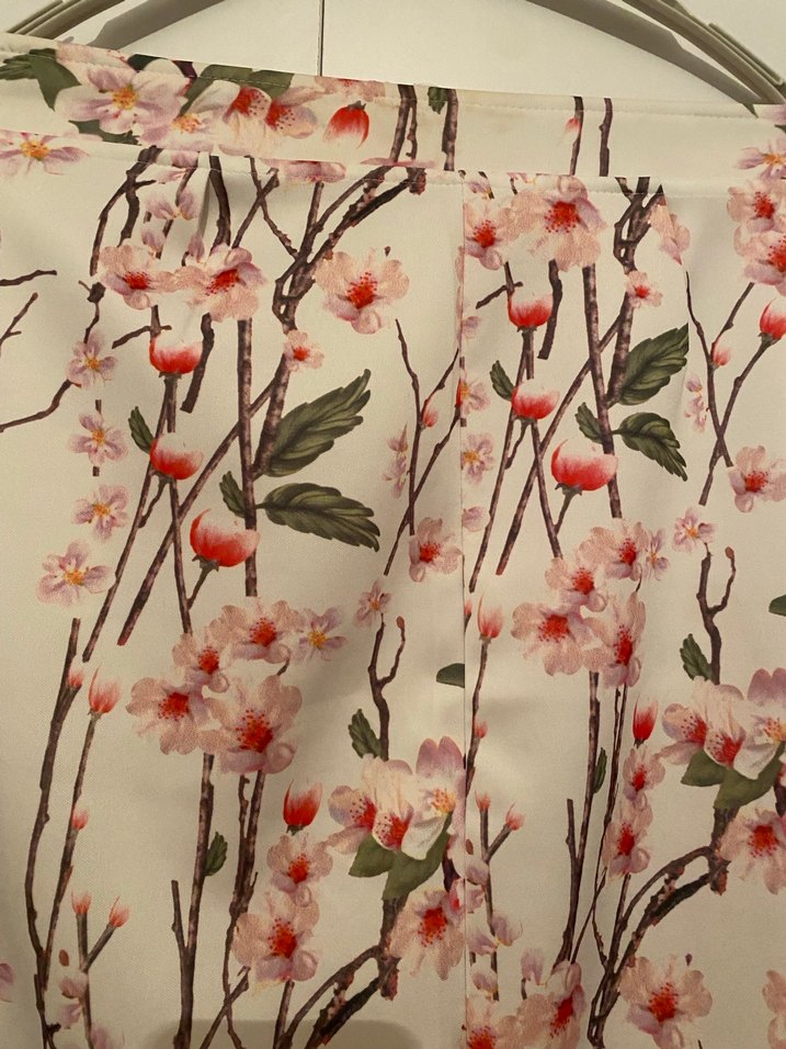 Pembe Çiçekli Midi Bohem kalem etek - Görsel 2