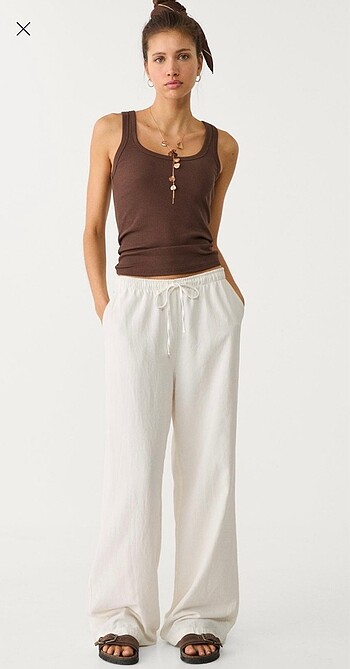 stradivarius keten pantolon