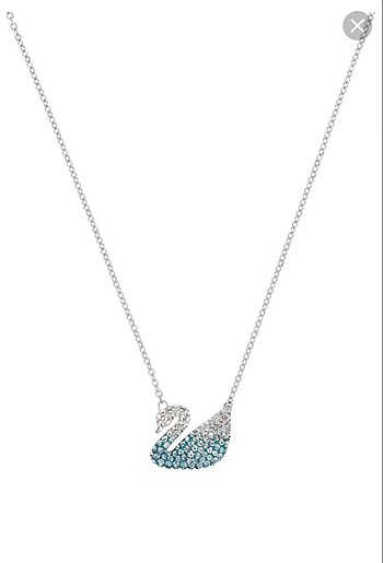 Beden mavi Renk Swarovski Kuğu Kolye