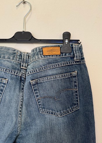 32 Beden mavi Renk Kadın Gri Mavi Bol Kesim Denim Pantolon
