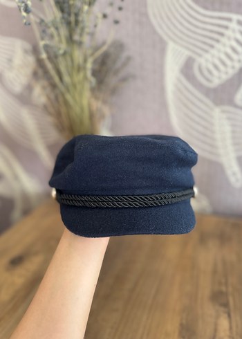 H&M Düğmeli Lacivert Denim Kadın Şapka