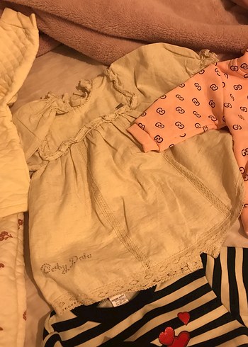 LC Waikiki Beyaz Örgü Bebek Kız Takımı, Uzun Kollu