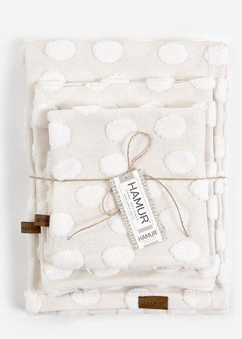 Hamur Nakışlı Bej Yatak Örtüsü Runner Set - Görsel 4