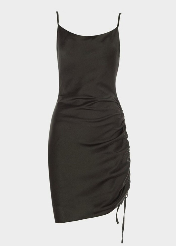 Milla saten elbise - Görsel 3