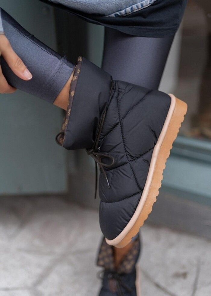 Teemo kadın siyah paraşüt kumaş bot - Görsel 3